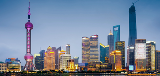 A picture of a city at night 