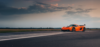An orange Koenigsegg hyper car called Jesko