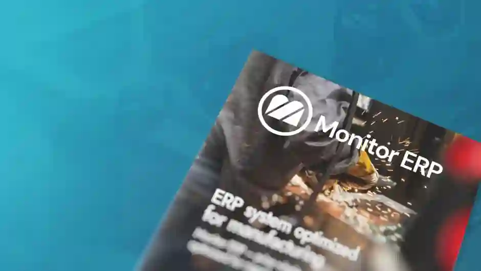 Brochure with a blue background