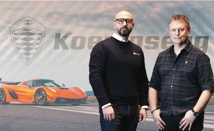 Hossein Mohaddes, Sales and Partner Manager at Monitor ERP and Mikael Melander, Senior ERP System Specialist at Koenigsegg