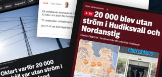 Artiklar kring det stora strömavbrottet som berörde Hudiksvall 26 08 06