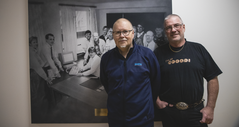 Kenneth Jansson och Thomas Bodell, mångåriga arbetare på Monitor.