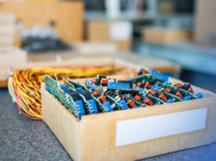 A box filled with lots of different types of wires.