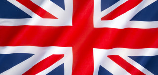 A close up of the british flag.