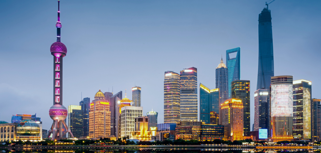 A picture of a city at night 