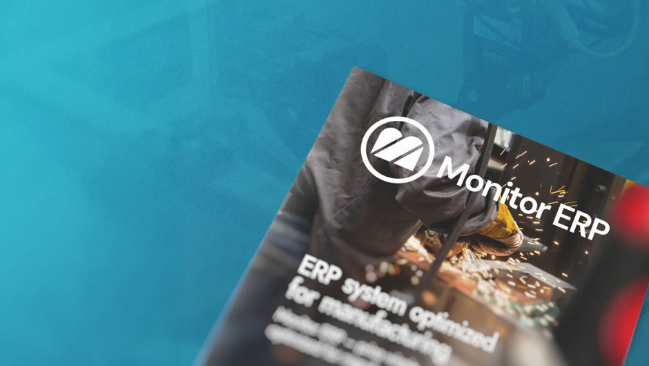 Brochure with a blue background