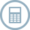 Ikona funkcji księgowości w Monitorze ERP - kalkulator w kole.