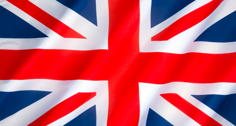 A close up of the british flag.