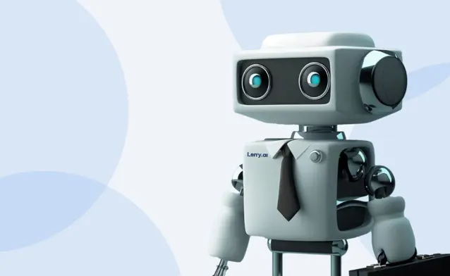 En liten robot med Lerry.ai logo