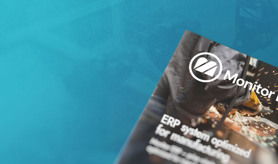 Brochure with a blue background